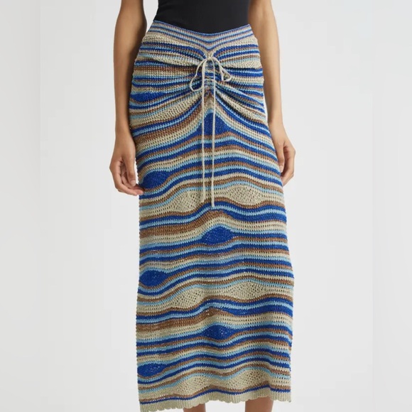 NWT FARM Rio Multi Waves metallic knit maxi skirt AND top - Picture 3 of 13
